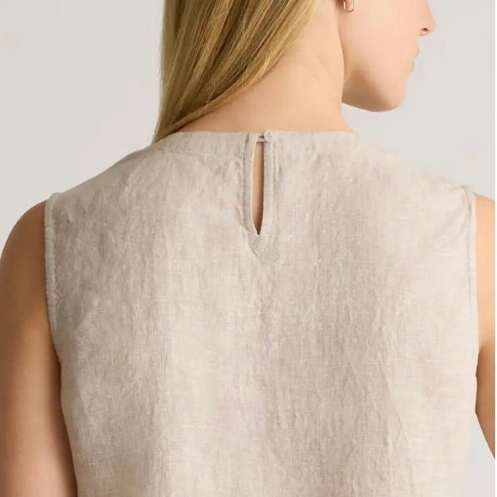 Quince Women's 100% European Linen Tank Flax Large Vacation Beach Resortwear - Picture 2 of 13
